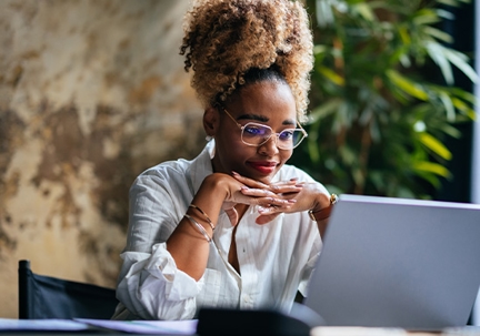Woman using computer